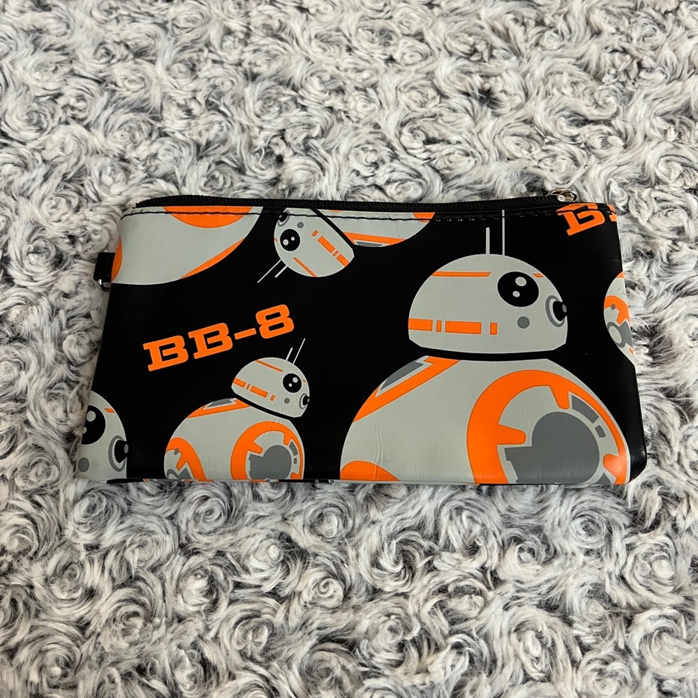 Star Wars BB-8 Robot Zippered Coin Purse Bag Case Droid Lucas Film Merch Kawaii